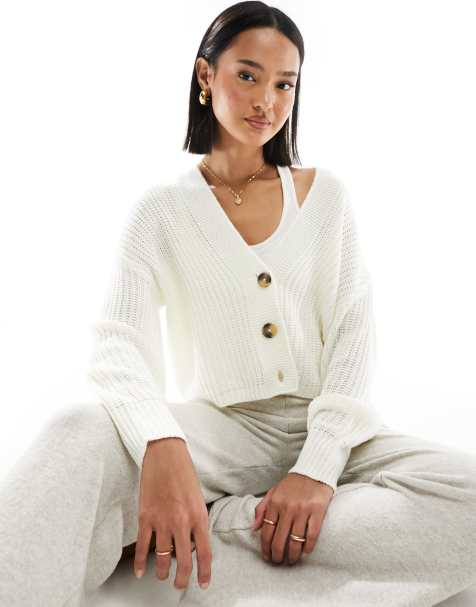 ONLY knitted cardigan in cream  - view 1