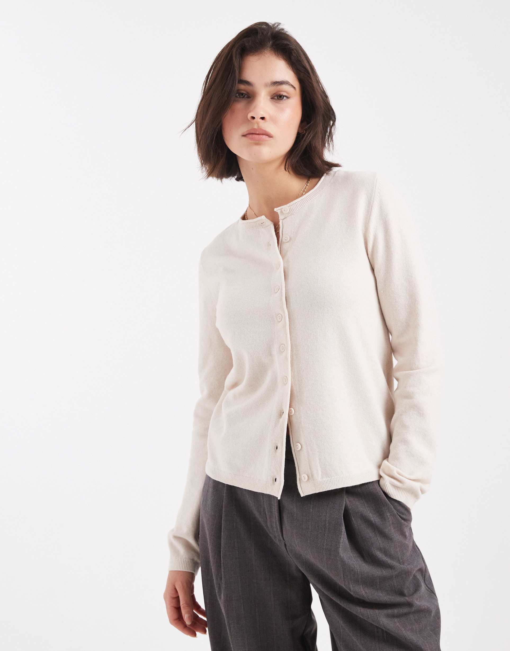 only knitted cardigan in cream