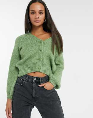 asos green cardigan