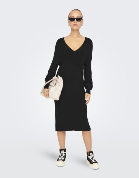 ONLY Knitted dress in black - view 1