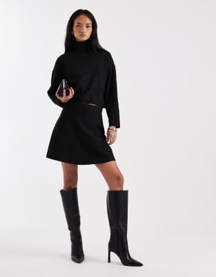 Constructive Knit Jumper Skirt 【black】 Constructive Knit Jumper Skirt – L'AUBE BLANC