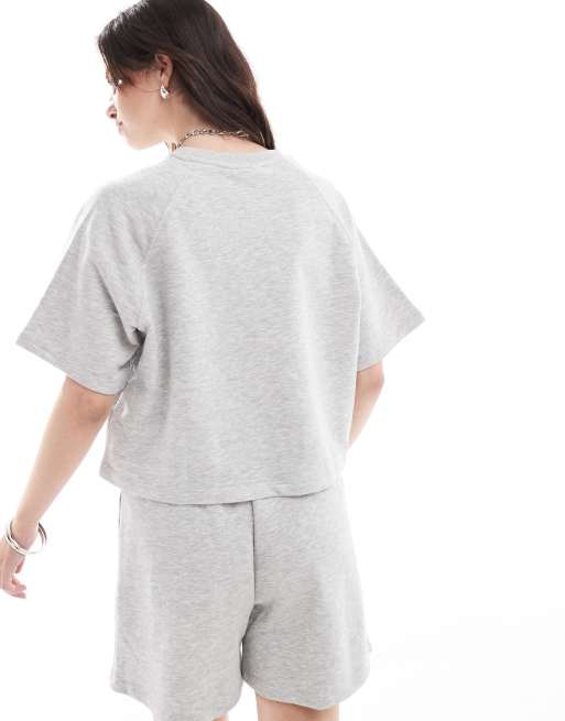 ONLY - Kortærmet lysegrå joggingtop med firkantet pasform og 'Miami'-print - Del af sæt , 4 af 4