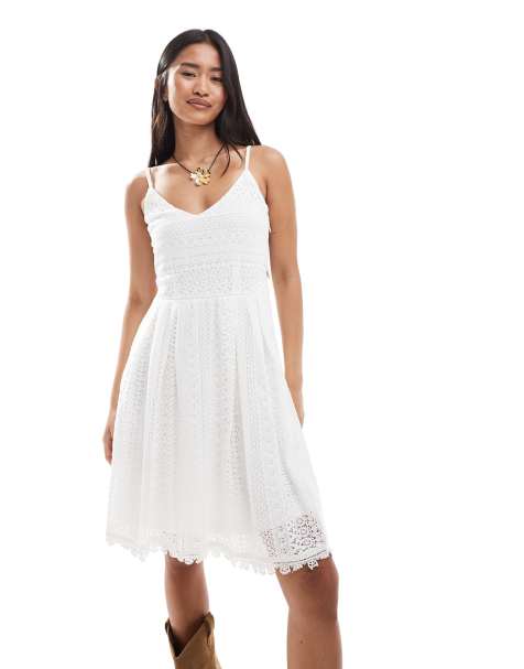 ONLY lace detail mini dress in white - view 1