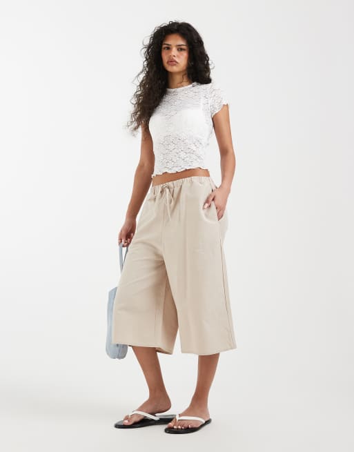ONLY lace detail T-shirt in white, 2 of 4