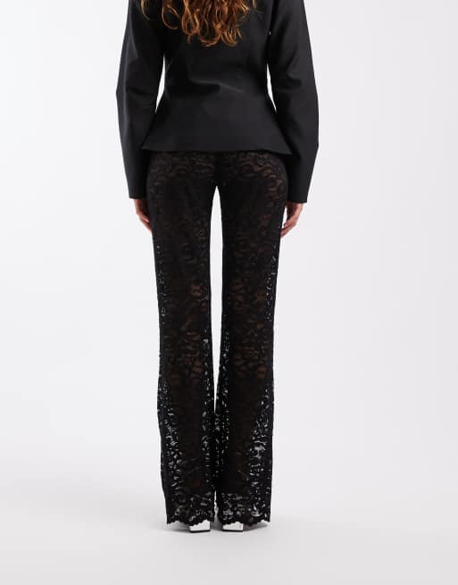 ONLY lace flared pants in black, 3 of 5