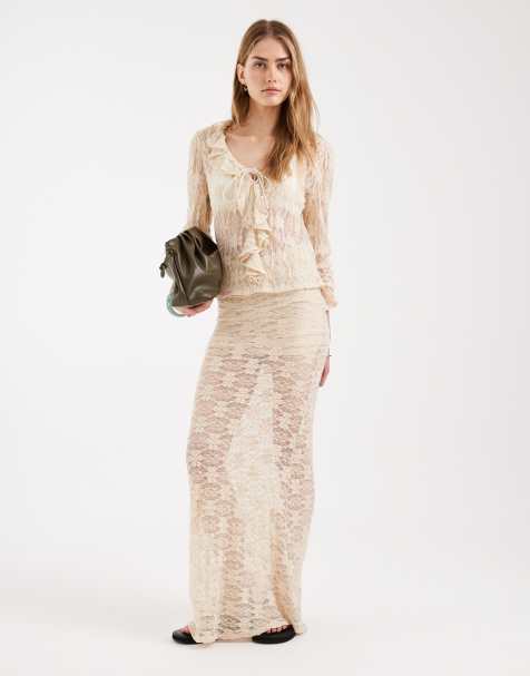 ONLY lace skirt in cream - part of a set - view 1