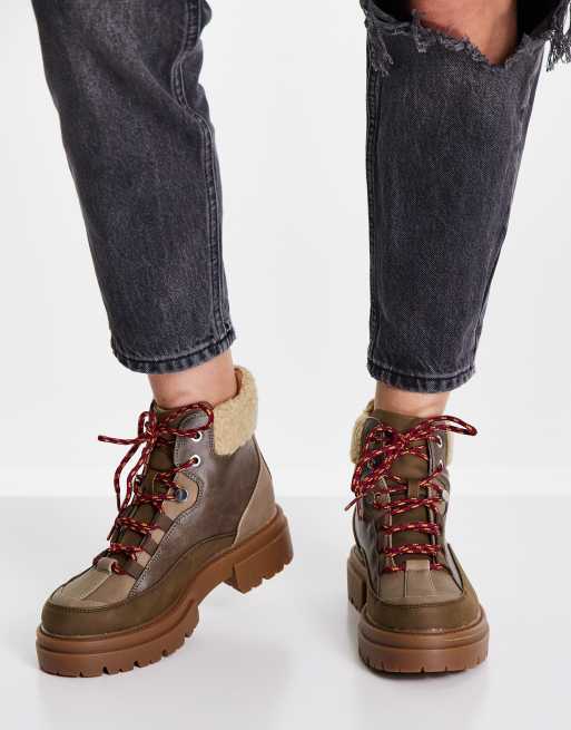 Sherpa lace cheap up boots