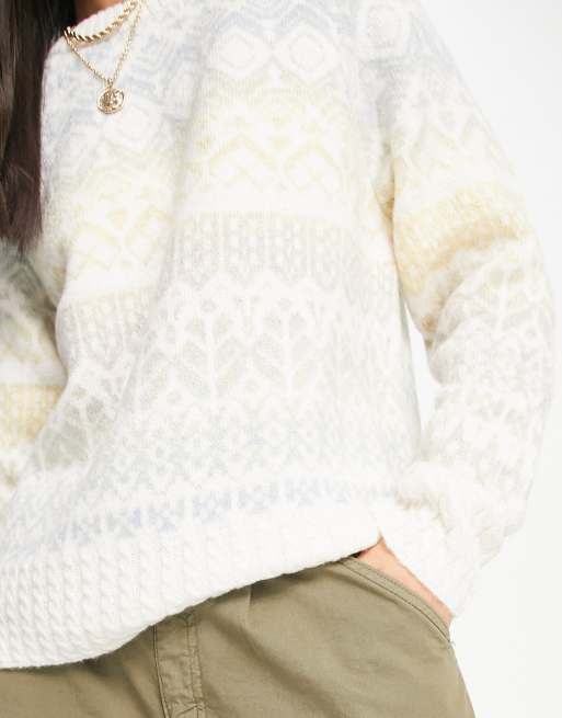 Only laida fairisle jumper in cream, 3 of 4