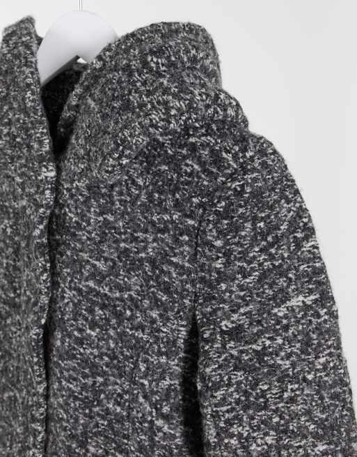 Only Lally Boucle Mantel Aus Wolle In Grau Asos