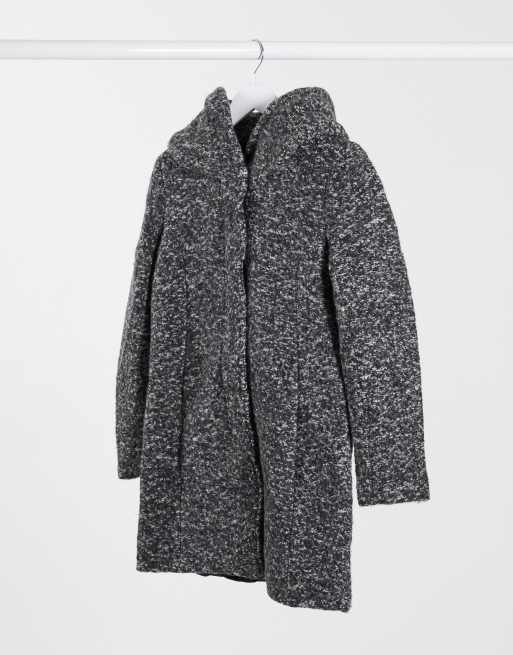 Only lally boucle wool coat in gray