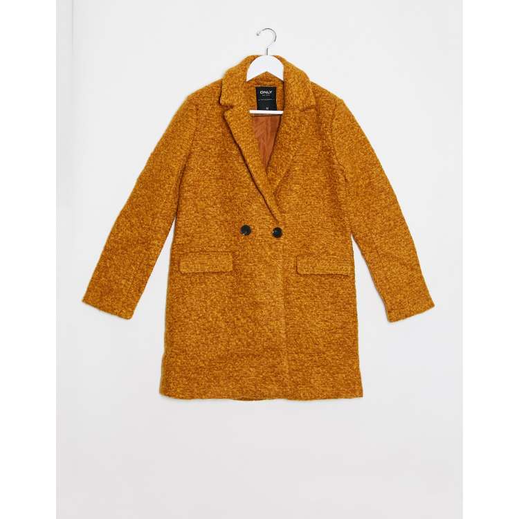 Orange on sale boucle coat