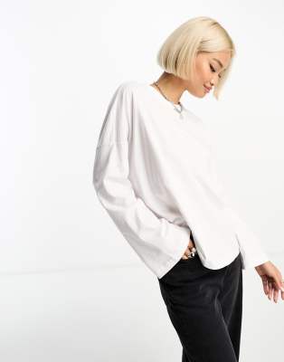 Only - Langärmliges Oversize-Shirt in Weiß