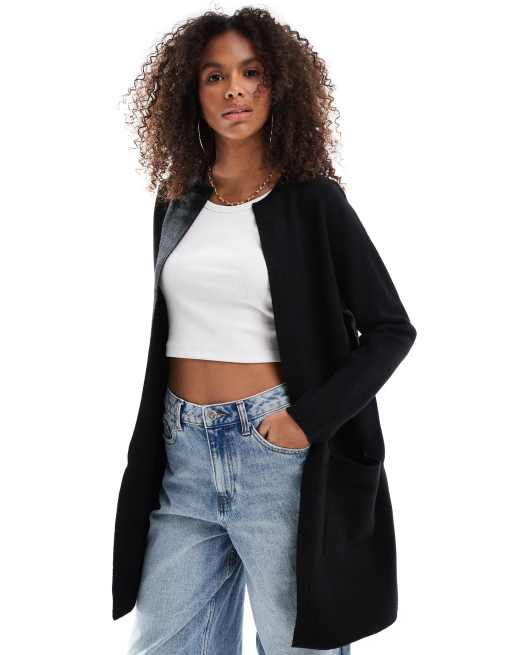 ONLY – Lange Strickjacke in Schwarz ASOS