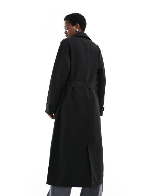 ONLY - Lange trenchcoat in zwart , 4 van 4