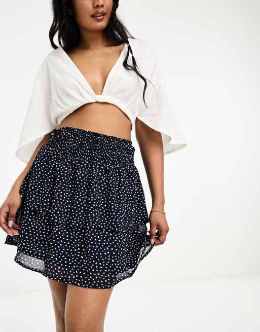 ONLY layered rara skirt in navy spot