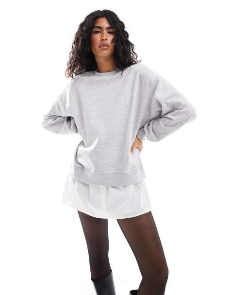 ONLY layered sweat mini dress in light grey - view 1