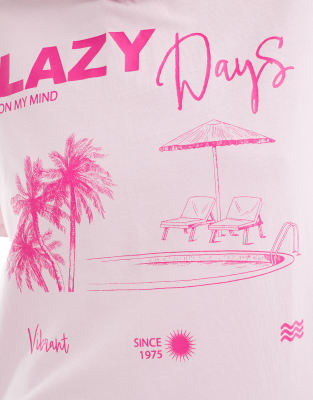 ONLY LAZY DAYS GRAPHIC PRINT OVERSIZED T-SHIRT 