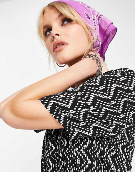 Only Lea short sleeve tie-waist printed playsuit , 4 of 4
