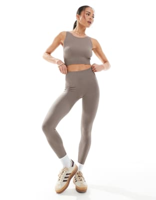 ONLY - Legging d'ensemble sans coutures à taille haute - Champignon-Sans opinion