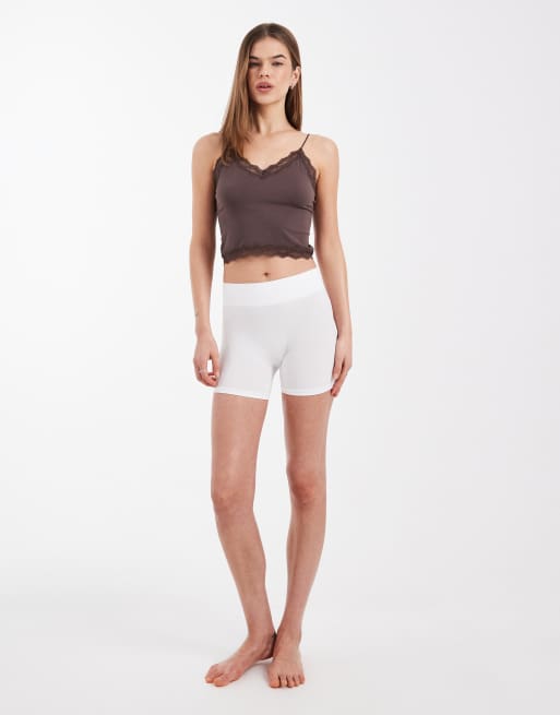 ONLY - Leggings corti bianchi senza cuciture, 5 di 5