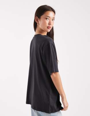 Only Leopard Graphic Oversized Fit T-shirt In Black
