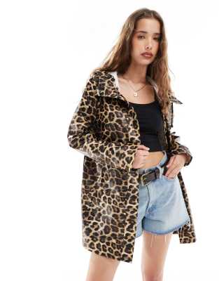 Only Leopard Print Raincoat In Animal Print