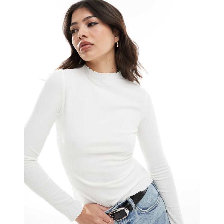white ribbed shirt