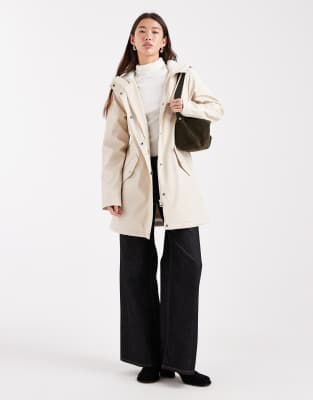 Only Lined Rain Coat In Neutral