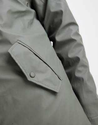 Only Lined Rain Coat In Green