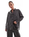 [ONLY] ONLY linen blend oversized shirt in grey (part of a set) 16 Magnet
