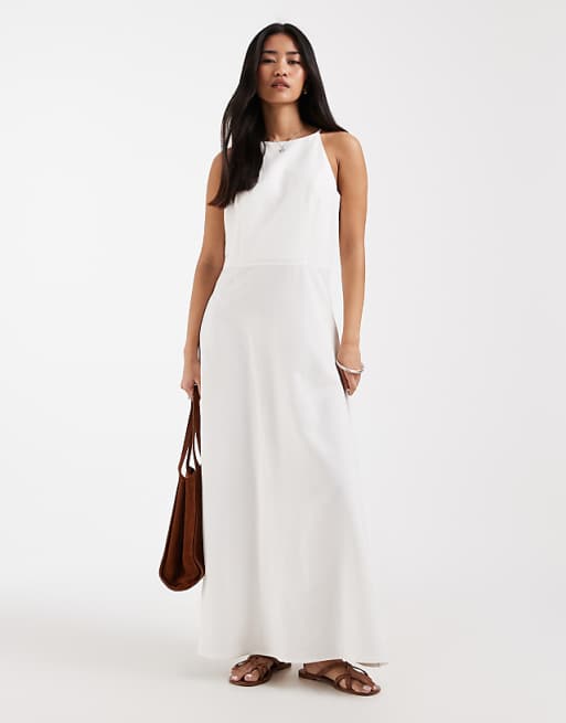 white sleeveless dress Off Eyelet Lace Maxi 39.0 CARE Hand Wash Cold Newshows Women's Summer Casual Dress
