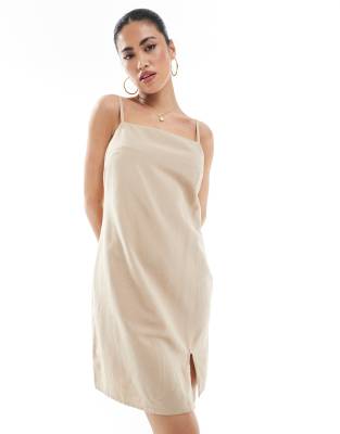Only Linen Mix Mini Cami Dress
