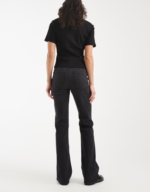 ONLY - Linez - Jean évasé à taille haute - Noir délavé, 2 de 5