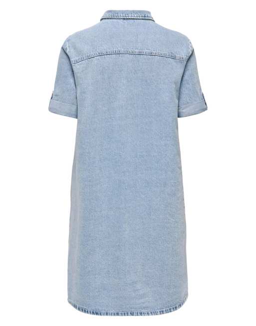 ONLY Lisa mini jurk met korte mouwen in blauw, 7 van 7