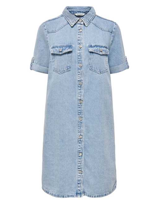 Only Lisa Mini-Kleid mit kurzen Ärmeln in Blau, 6 von 7