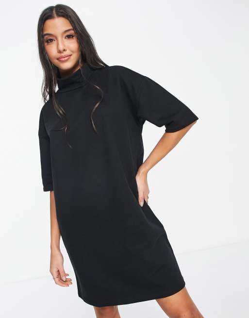 Only livia high neck midi dress in black