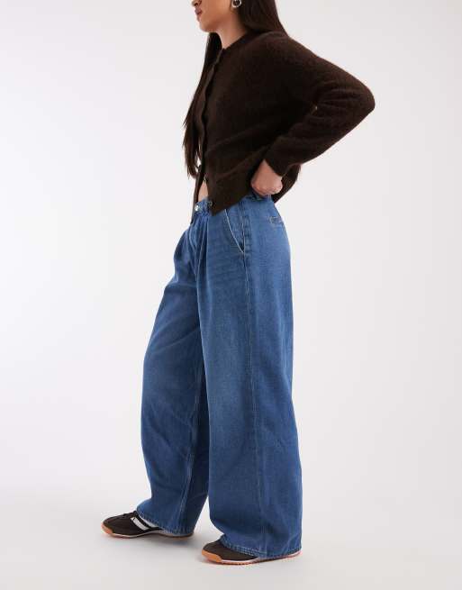 Only - Livy - Denim jeans met wijde pijpen in middenblauw, 3 van 5