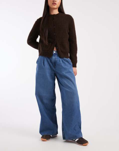 ONLY Livy wide leg jeans in mid blue denim