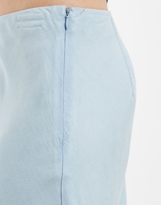 ONLY – Ljusblå maxikjol i chambray-denim, 5 av 5