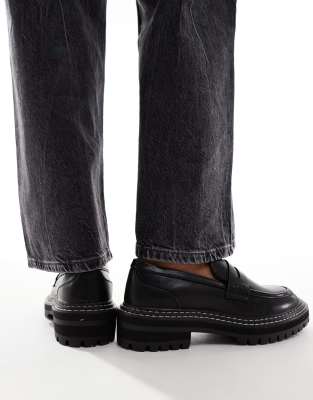 Only loafer with contrast stitching in black | ASOS