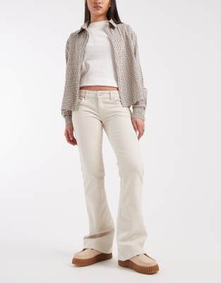 Lola - Jean évasé à taille ultra-basse - Écru-Blanc 40