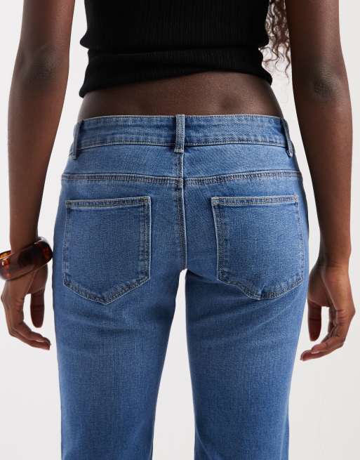 ONLY Lola super low waist flared jeans in light blue denim, 5 of 5