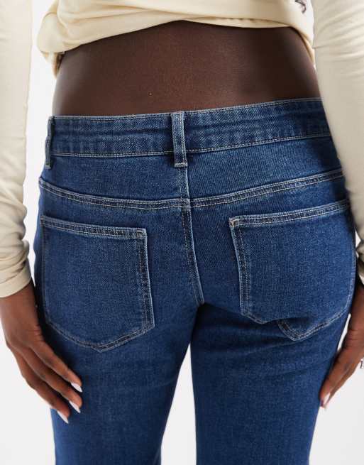 ONLY Lola super low waist flared jeans in mid blue denim, 4 of 5