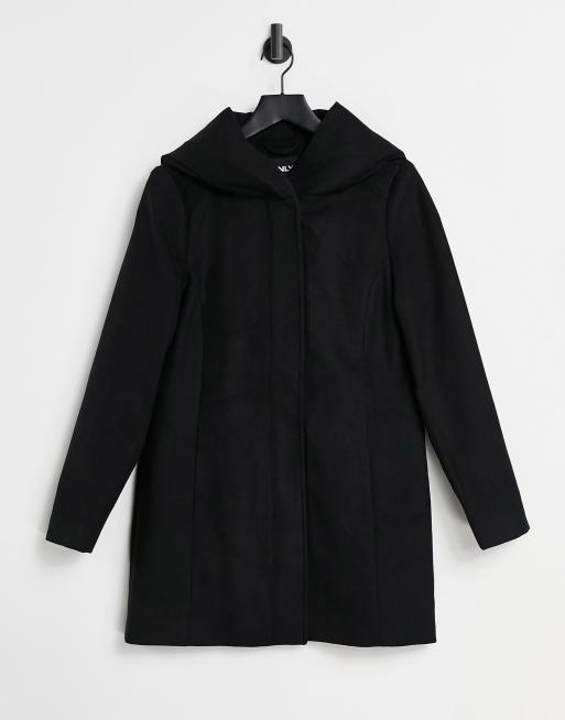 Black zip store up coat