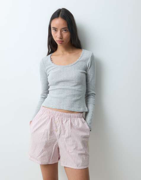 ONLY long sleeve lounge top co-ord in light grey