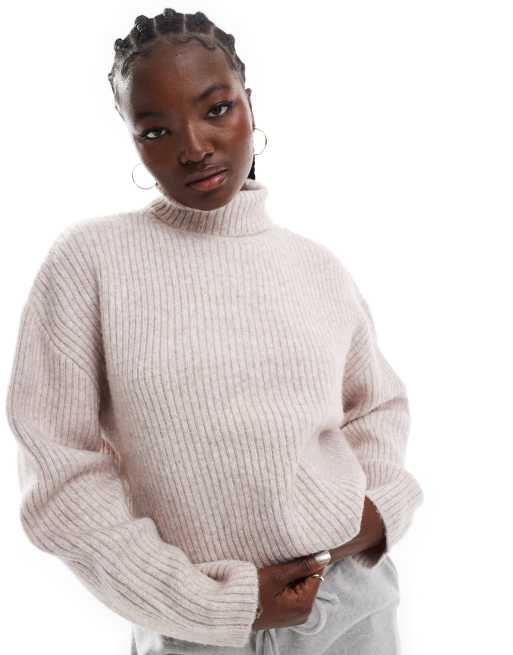 ONLY long sleeve rollneck jumper in off white ASOS