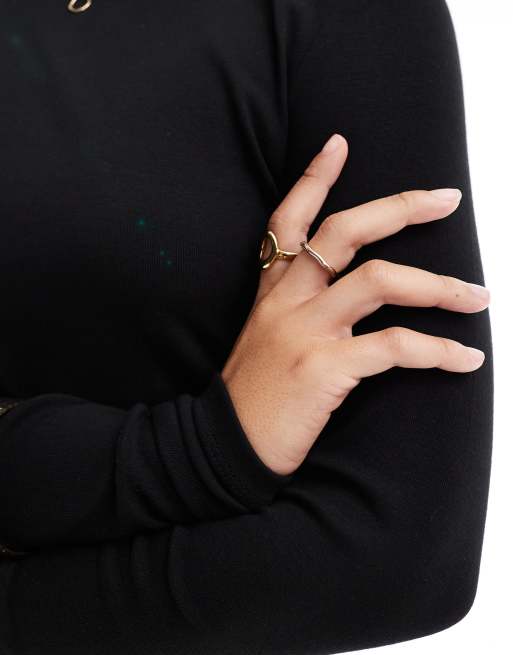 ONLY long sleeve top in black, 3 of 4