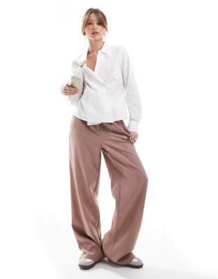 ONLY LONG SLEEVE ASYMMETRIC BUTTON SHIRT 