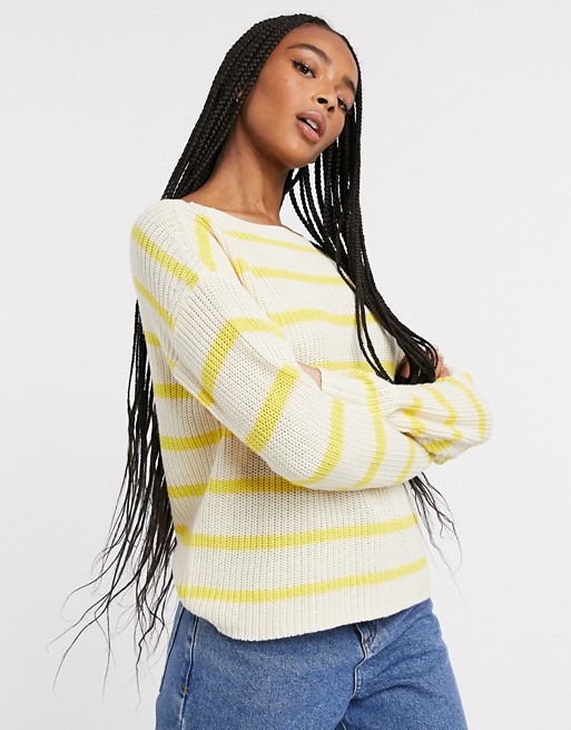 Only long sleeved knitted jumper in gold