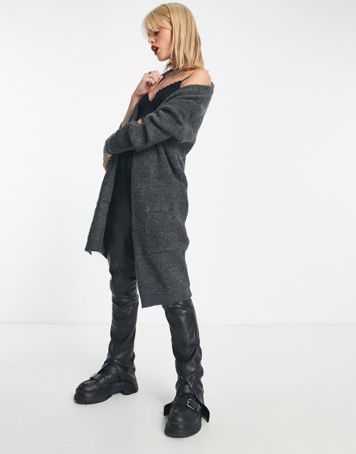 Charcoal longline outlet cardigan